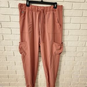 Hanes Pink Scrub Jogger Pants XL